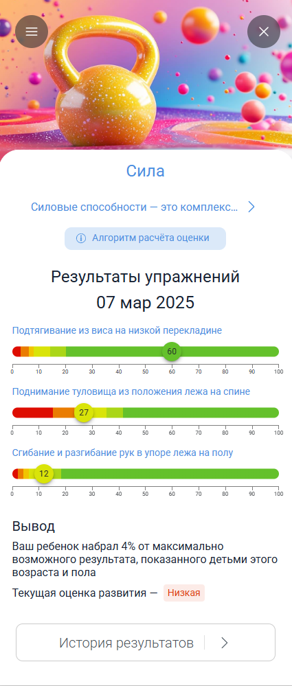 Результаты координации